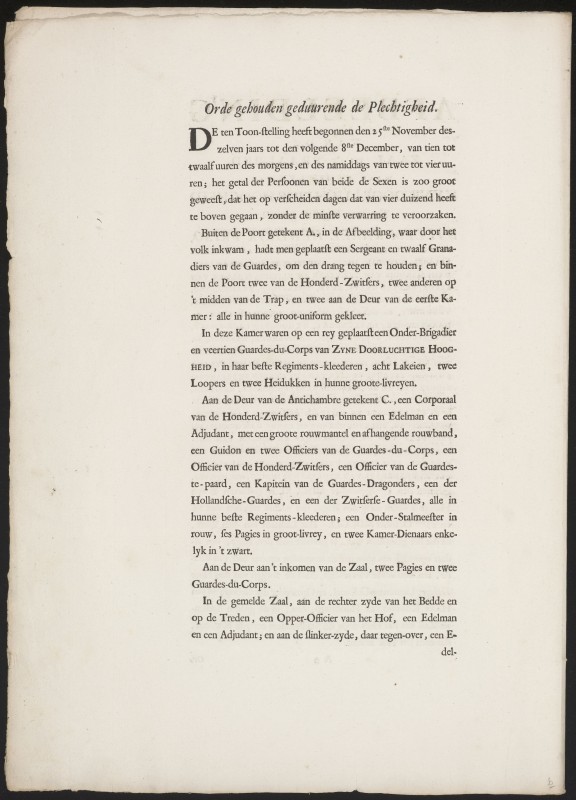 Beschrijving van een serie prenten van Willem IV